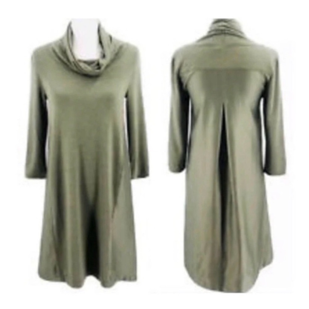 ANTHROPOLOGIE Olive Cowl Sweater Dress - Picture 1 of 5